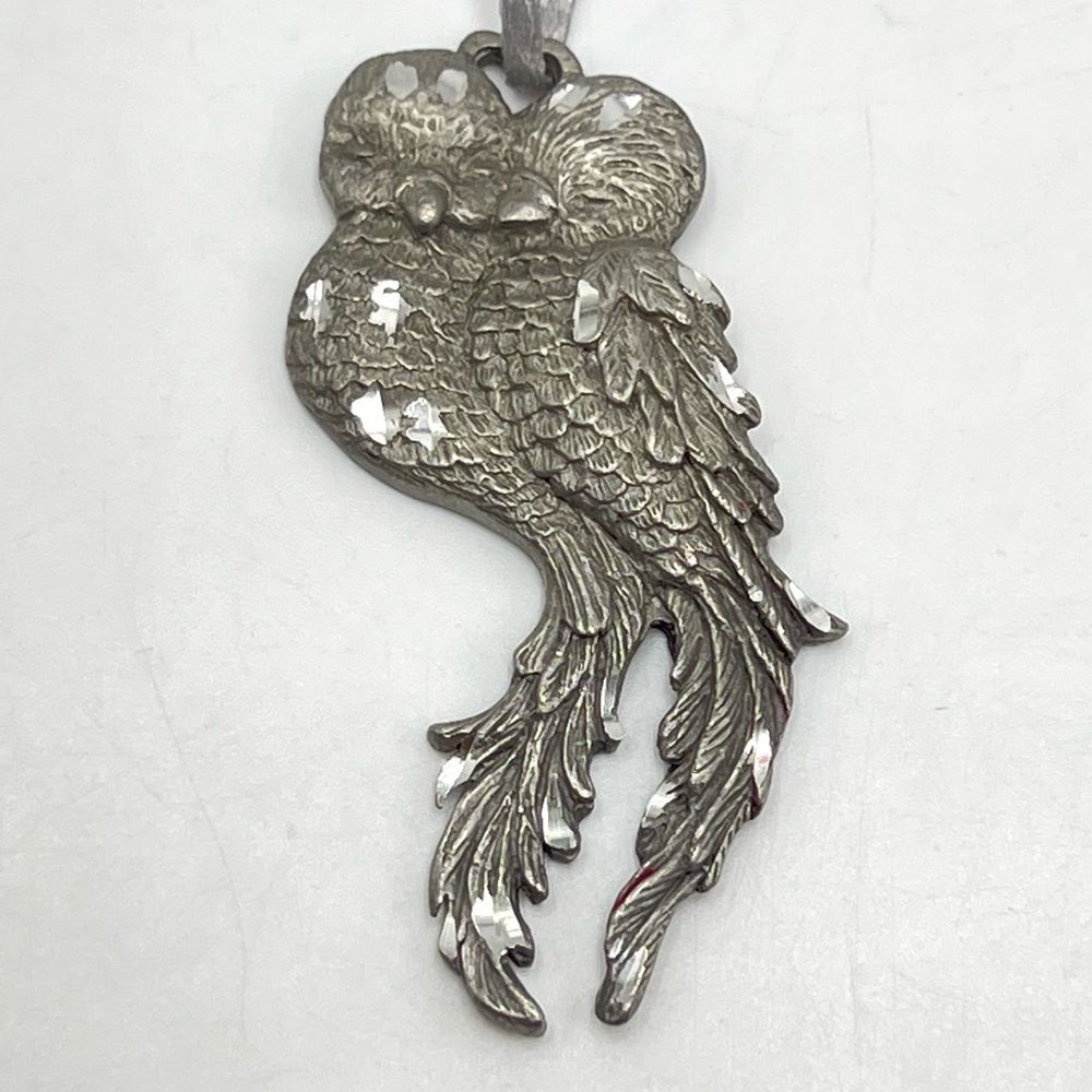 Love Birds Vintage Pewter‎ Silver Pendant Ornament 1995 - Approximately 2.25"
